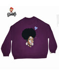 DLOKI  Pull Tricoté Violet "Afro Glow"