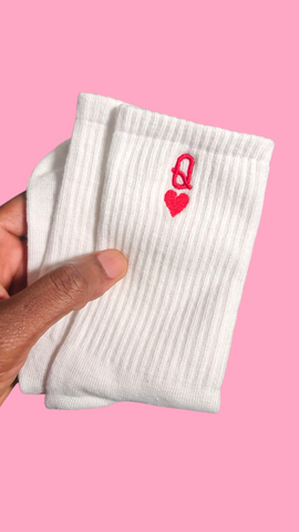 Chaussettes brodées Dame de Cœur ❤️